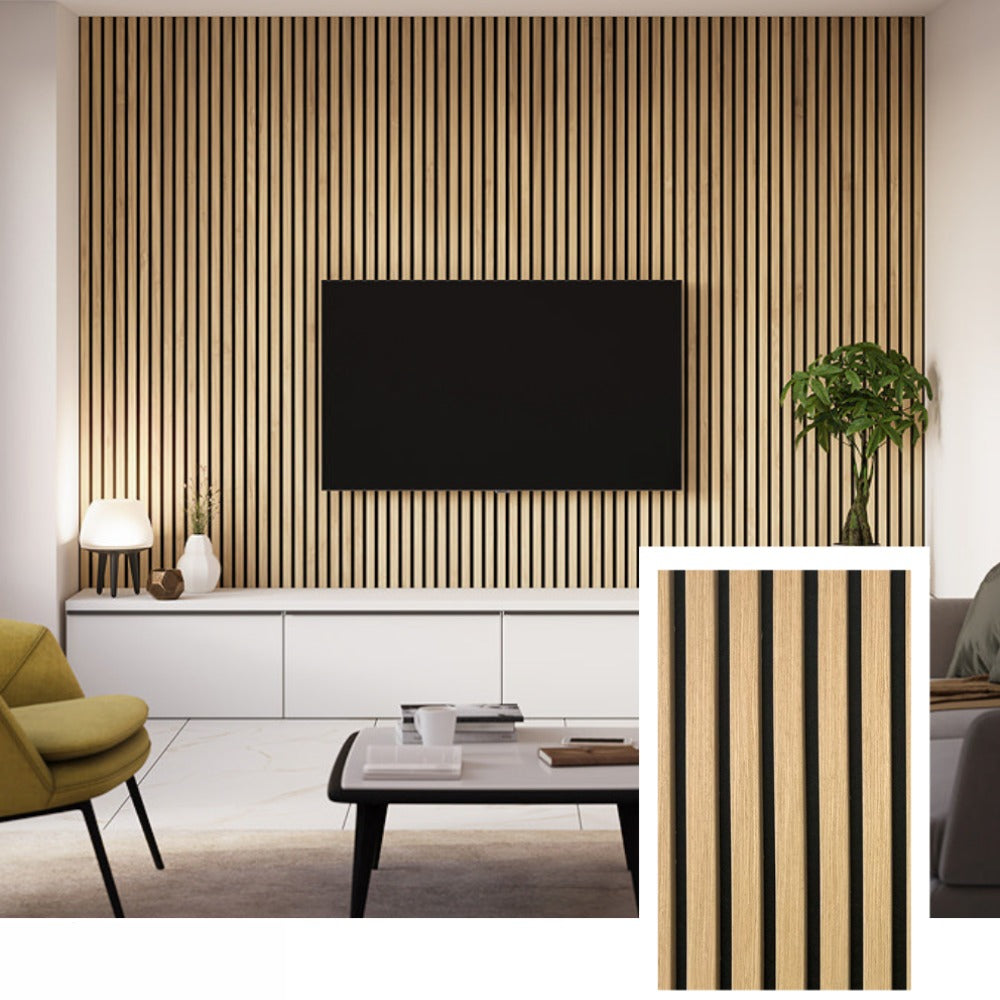 AcoustiLine™ Precision Acoustic Slat Panel — Smoked Oak (2.7 m × 1.10 m)