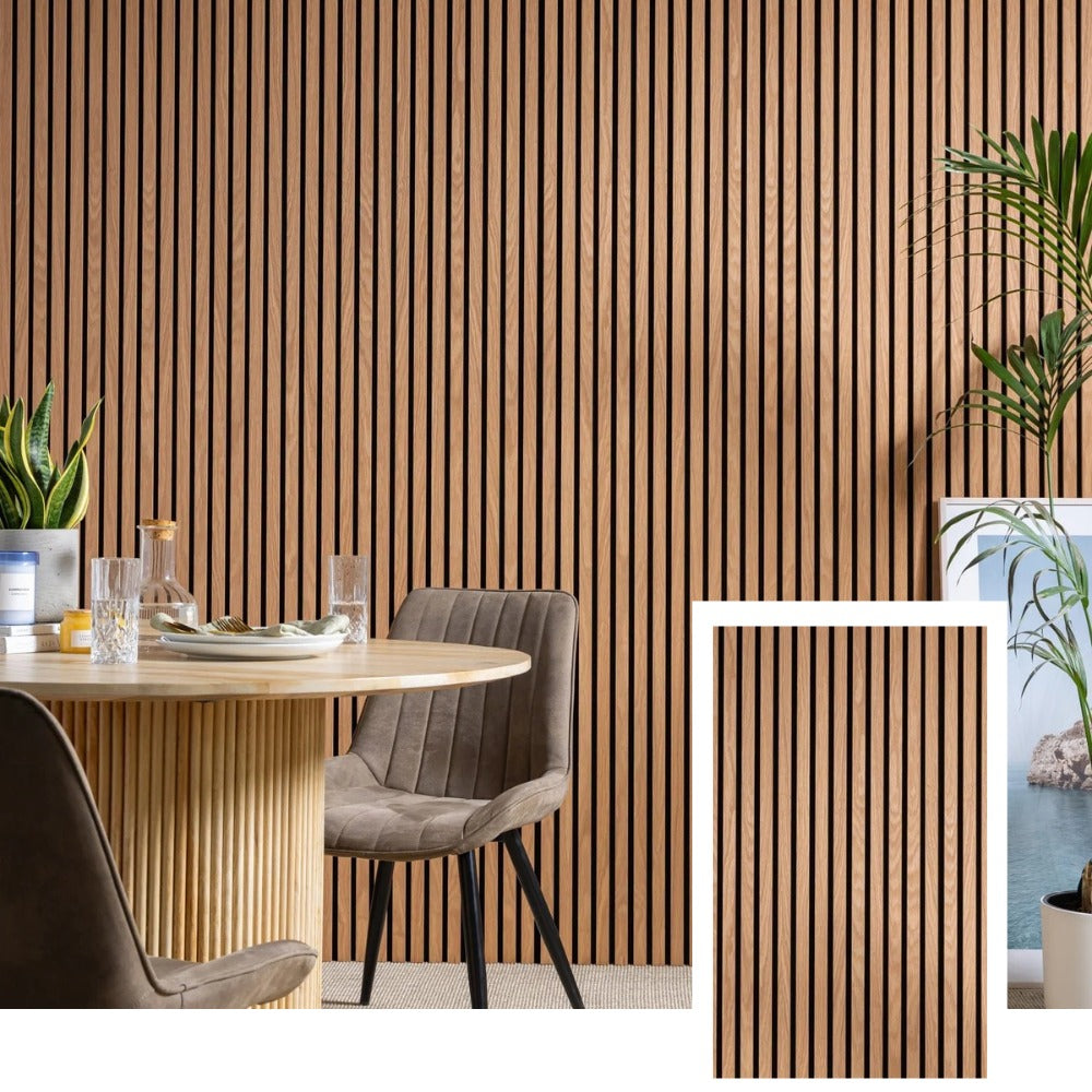 AcoustiLine™ Precision Acoustic Slat Panel — Smoked Oak (2.7 m × 1.10 m)