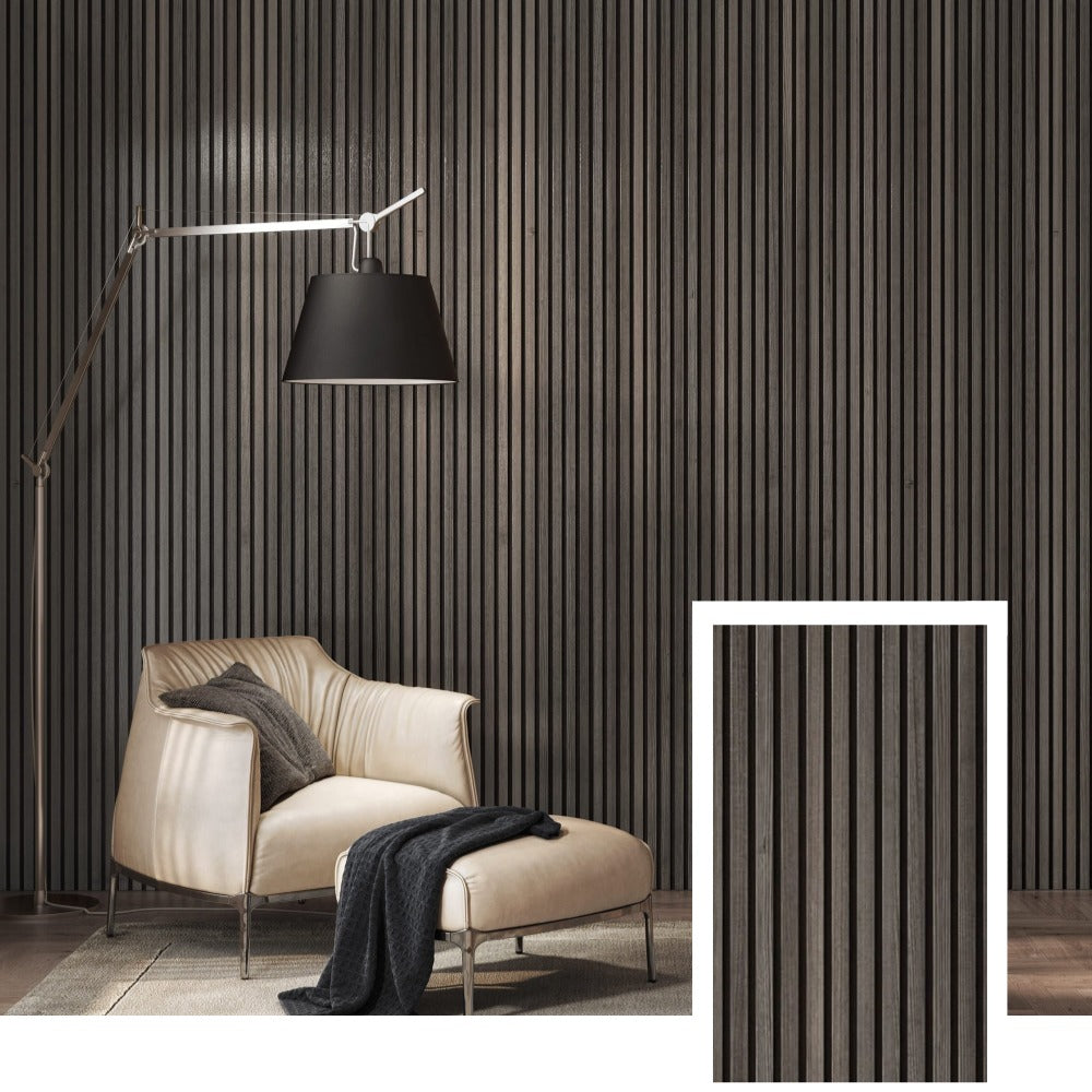 AcoustiLine™ Precision Acoustic Slat Panel — Smoked Oak (2.7 m × 1.10 m)